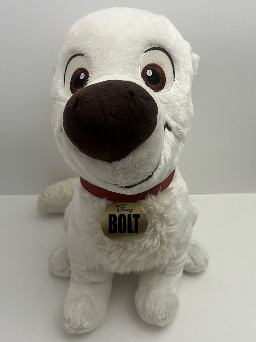 Walt Disney Store Pixar BOLT THE WHITE DOG Plush 17" SOFT LARGE Stuffed Animal